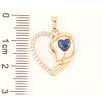 Кулон Xuping Позолота 18K Сердечко с цирконием и синим фианитом для цепочки до 5мм фото №2