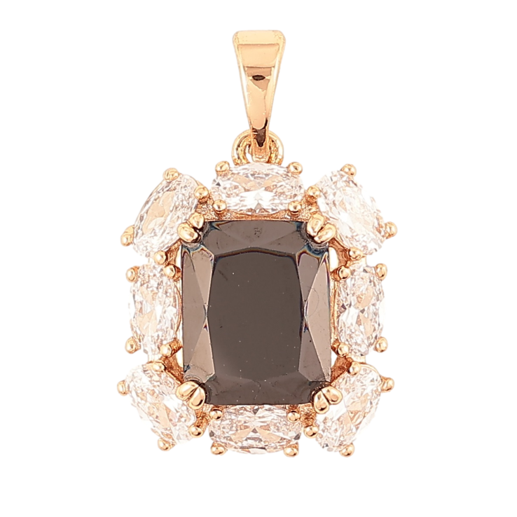 Кулон Xuping Позолота 18K «Чорний фіаніт в обрамленні цирконію» для ланцюжка до 5мм фото №11