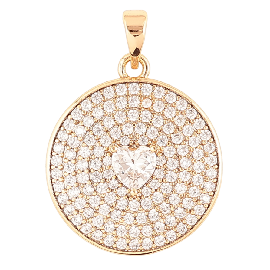 Кулон Xuping Позолота 18K Инкрустация цирконием с фианитом сердечком для цепочки до 5мм фото №1