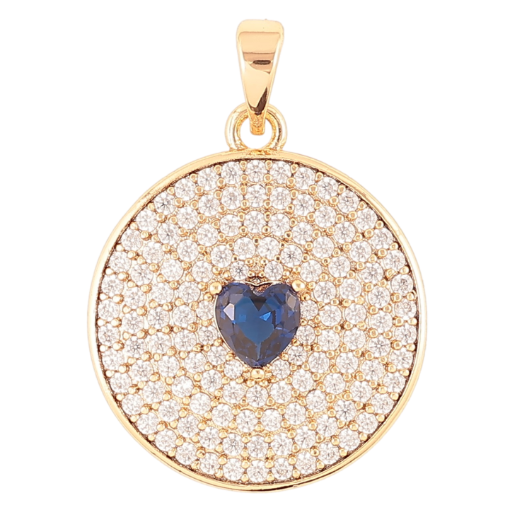 Кулон Xuping Позолота 18K Инкрустация цирконием с синим фианитом сердечком для цепочки до 5мм фото №23