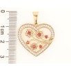 Кулон Xuping Позолота 18K Сердечко с цветочным узором и бело-красным цирконием для цепочки до 7мм фото №2