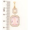 Кулон Xuping Позолота 18K «Фігурна підвіска з рожевим фіанітом і цирконієм» для ланцюжка до 6мм фото №2
