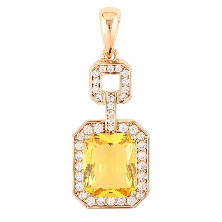 Кулон Xuping Позолота 18K Фигурная подвеска с желтым фианитом и цирконием для цепочки до 6мм фото №11