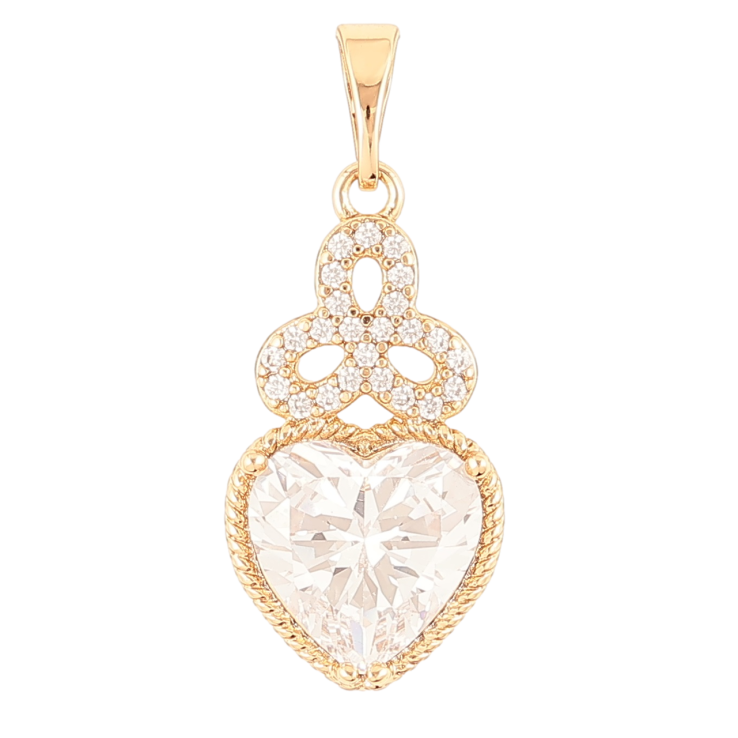 Кулон Xuping Позолота 18K Кристальное сердечко для цепочки до 5мм фото №10