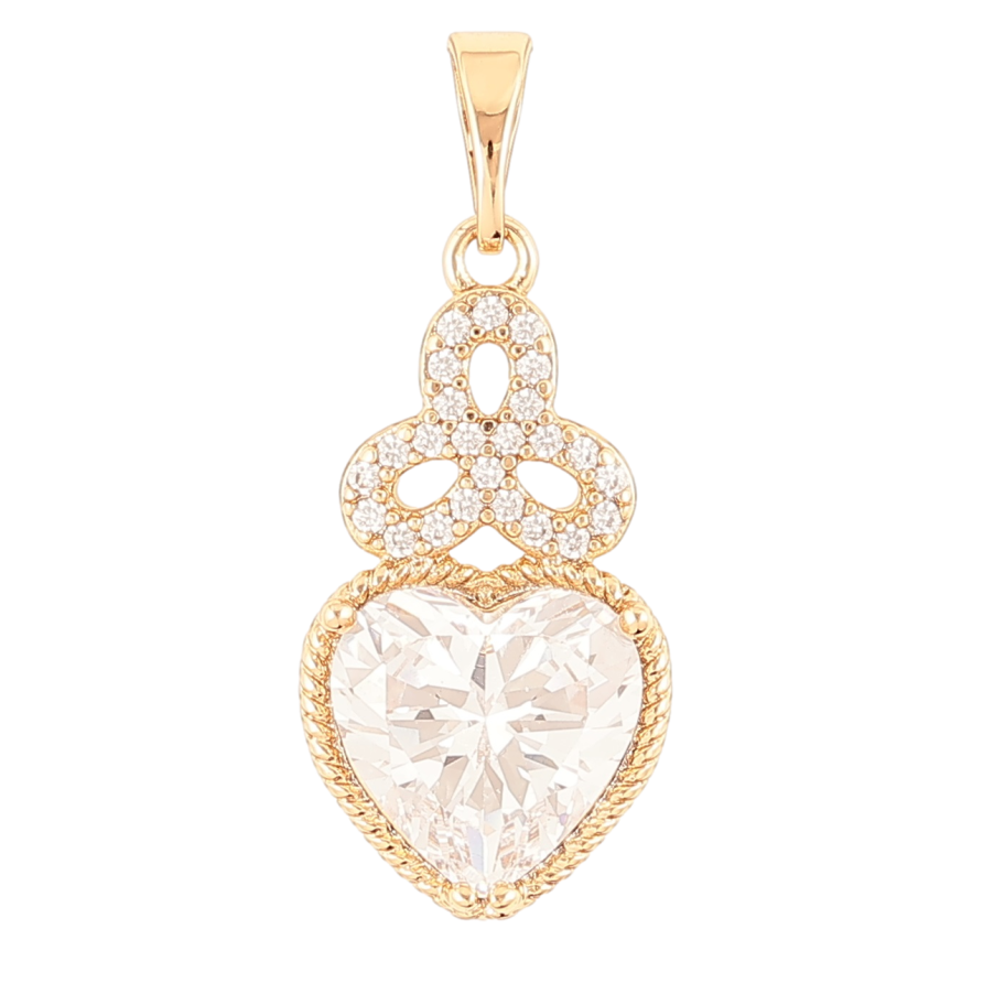 Кулон Xuping Позолота 18K Кристальное сердечко для цепочки до 5мм фото №1