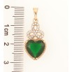 Кулон Xuping Позолота 18K Кристальное зеленое сердечко для цепочки до 5мм фото №2