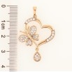 Кулон Xuping Позолота 18K «Сердечко з метеликом» для ланцюжка до 6мм фото №2