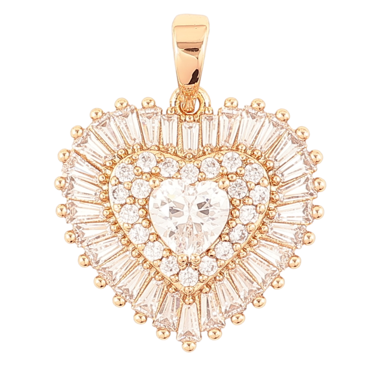 Кулон Xuping Позолота 18K «Сердечко з інкрустацією цирконієм» для ланцюжка до 6мм фото №5