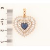 Кулон Xuping Позолота 18K «Сердечко з інкрустацією цирконієм і синім фіанітом» для ланцюжка до 6мм фото №2