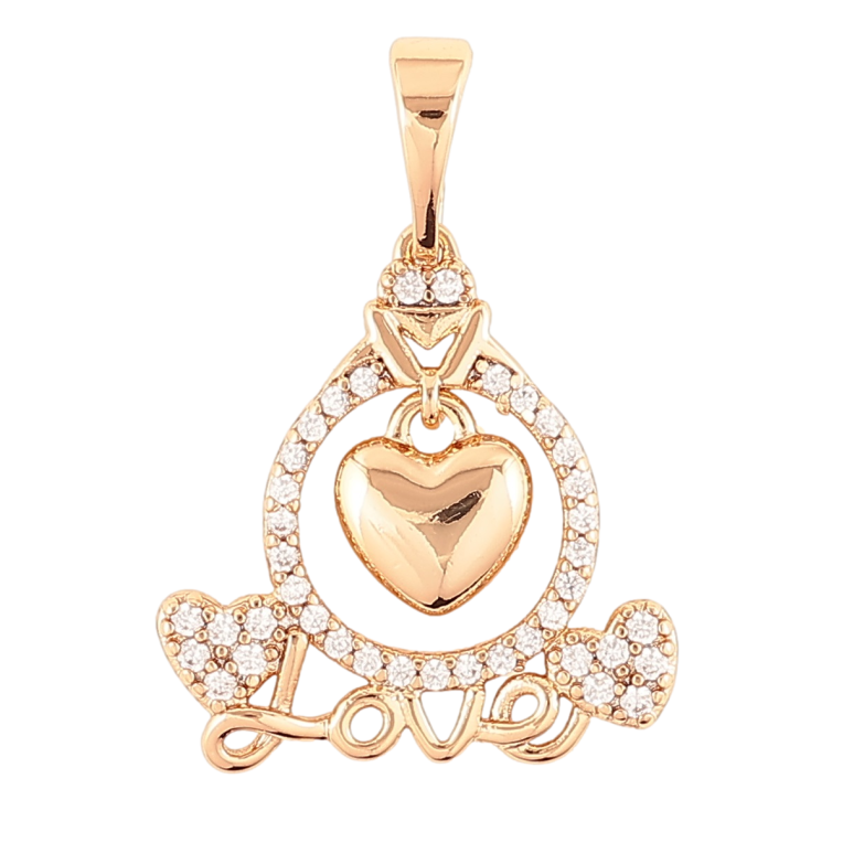 Кулон Xuping Позолота 18K «Романтична підвіска з цирконієм» для ланцюжка до 5мм фото №1