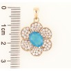 Кулон Xuping Позолота 18K Цветок с инкрустацией цирконием и голубым фианитом для цепочки до 4мм фото №2