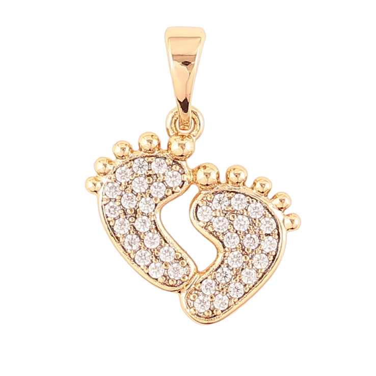 Кулон Xuping Позолота 18K Детские следы с цирконием для цепочки до 5мм фото №6