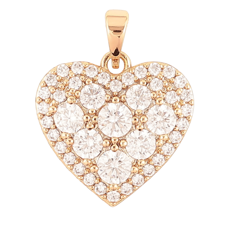Кулон Xuping Позолота 18K «Сердечко з інкрустацією цирконієм» для ланцюжка до 5мм фото №1