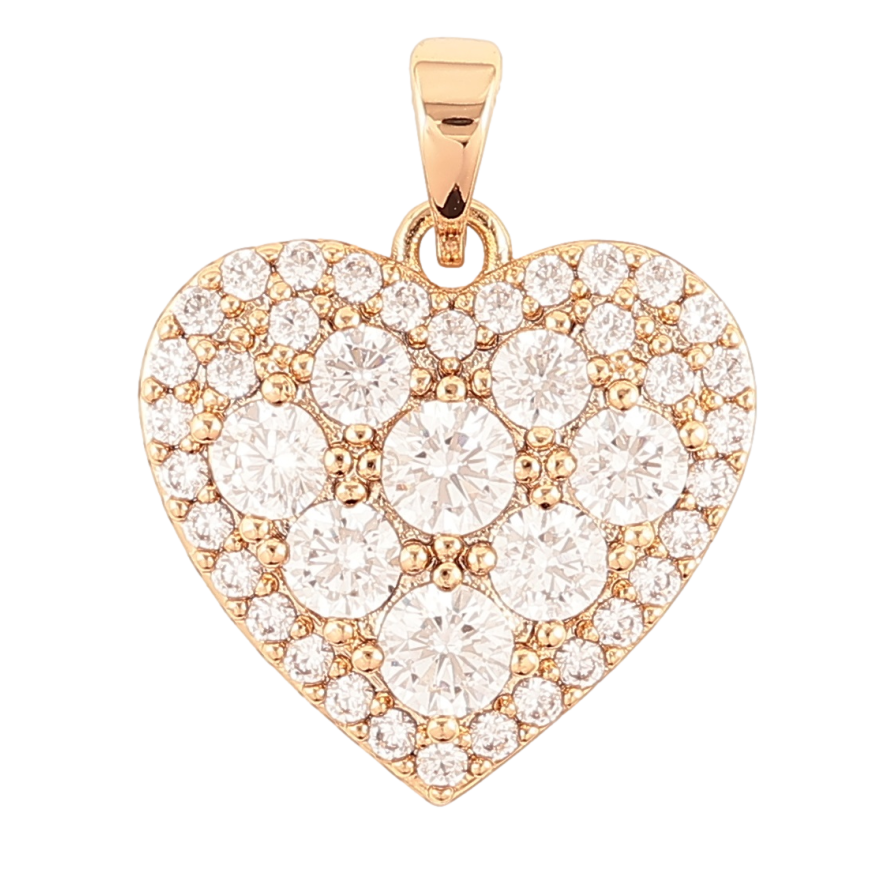 Кулон Xuping Позолота 18K Сердечко с инкрустацией цирконием для цепочки до 5мм фото №1