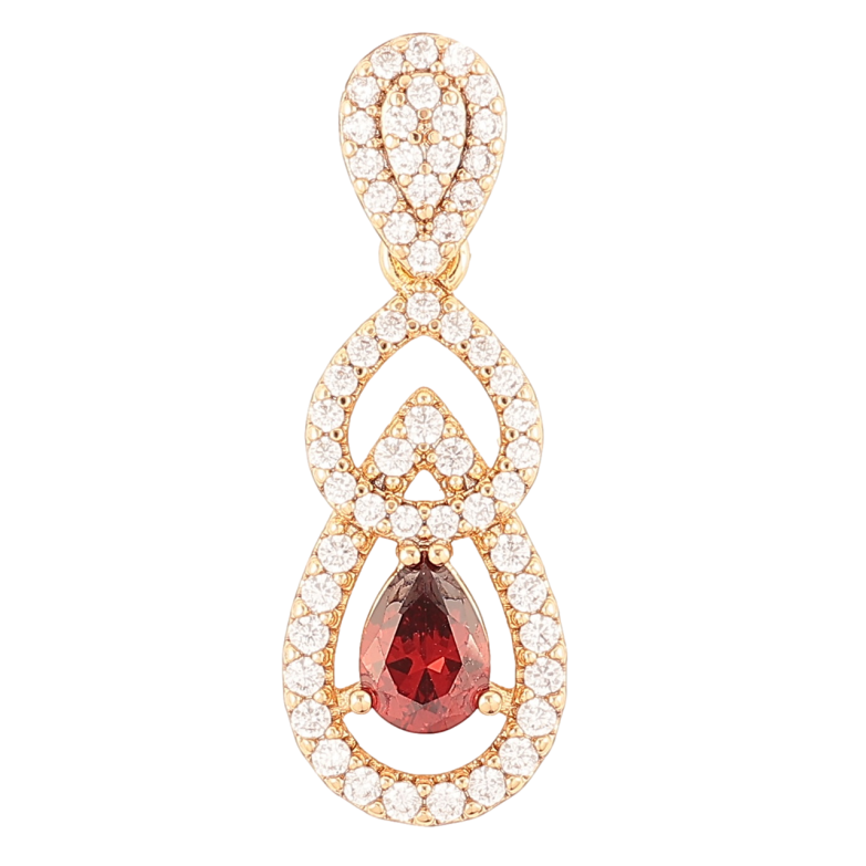 Кулон Xuping Позолота 18K Изящная подвеска с цирконием и красным фианитом для цепочки до 4мм фото №1