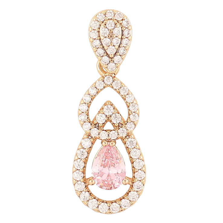 Кулон Xuping Позолота 18K Изящная подвеска с цирконием и розовым фианитом для цепочки до 4мм фото №25