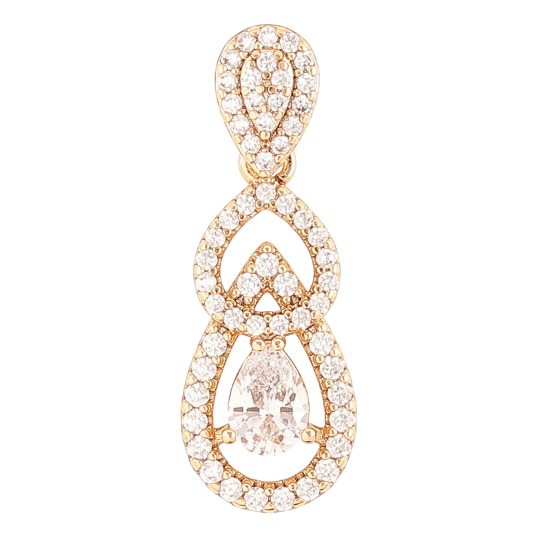 Кулон Xuping Позолота 18K Изящная подвеска с цирконием и фианитом для цепочки до 4мм фото №4