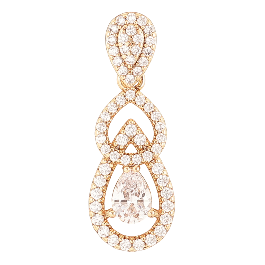 Кулон Xuping Позолота 18K Изящная подвеска с цирконием и фианитом для цепочки до 4мм фото №1