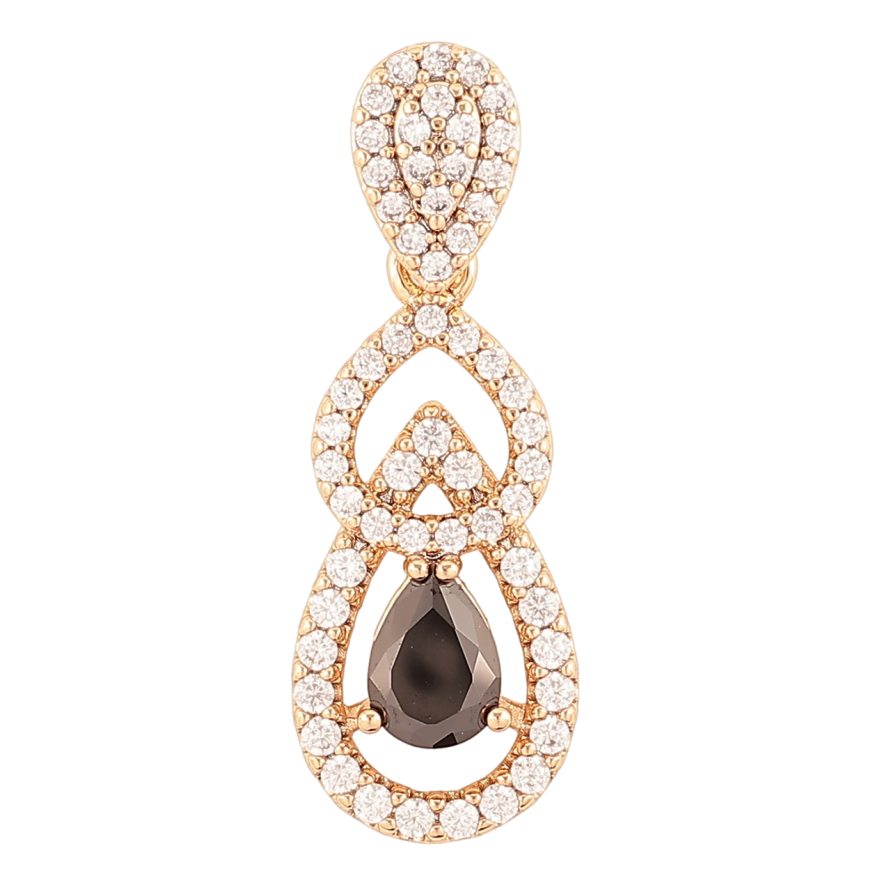 Кулон Xuping Позолота 18K «Витончена підвіска з цирконієм і чорним фіанітом» для ланцюжка до 4мм фото №1