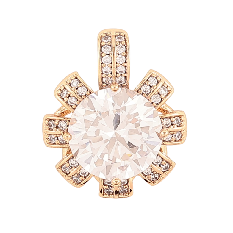 Кулон Xuping Позолота 18K Цветочек с фианитом и инкрустацией цирконием для цепочки до 5мм фото №1