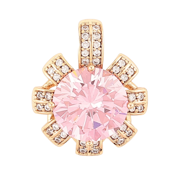 Кулон Xuping Позолота 18K «Квіточка з рожевим фіанітом та інкрустацією цирконієм» для ланцюжка до 5мм фото №19