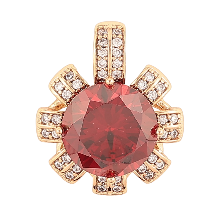 Кулон Xuping Позолота 18K «Квіточка з червоним фіанітом та інкрустацією цирконієм» для ланцюжка до 5мм фото №17