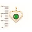 Кулон Xuping Позолота 18K «Сердечко з зеленим фіанітом і цирконієм» для ланцюжка до 5мм фото №2