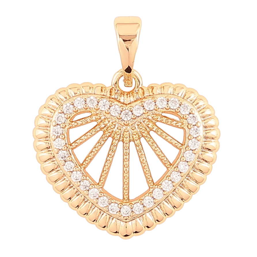 Кулон Xuping Позолота 18K «Сердечко з цирконієм» для ланцюжка до 5мм фото №1