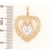 Кулон Xuping Позолота 18K «Сердечко з Янголятами та кришталевим серцем» для ланцюжка до 6мм фото №2