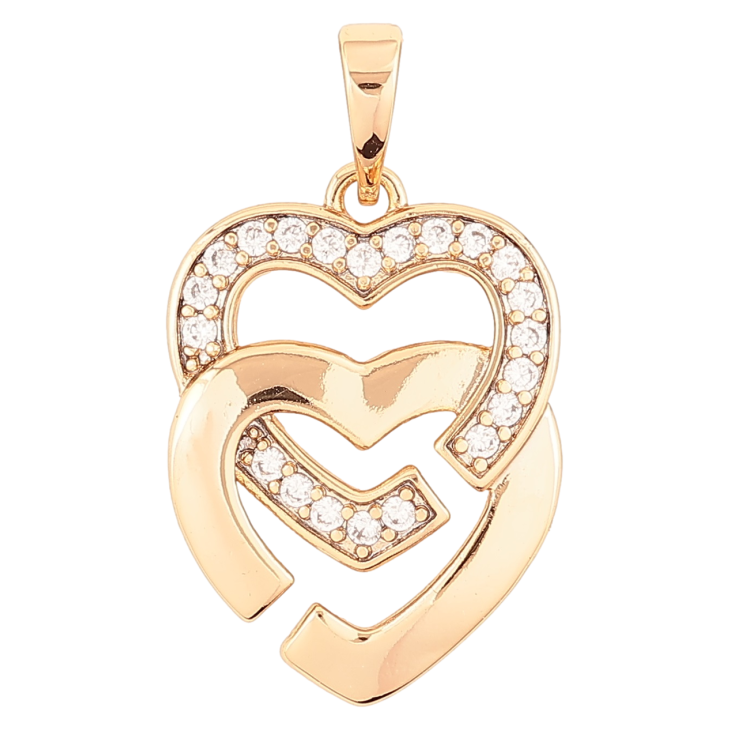 Кулон Xuping Позолота 18K Сердечки с цирконием для цепочки до 6мм фото №20