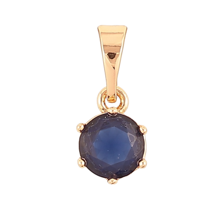 Кулон Xuping Позолота 18K Синий фианит, ø 6мм для цепочки до 5мм фото №1