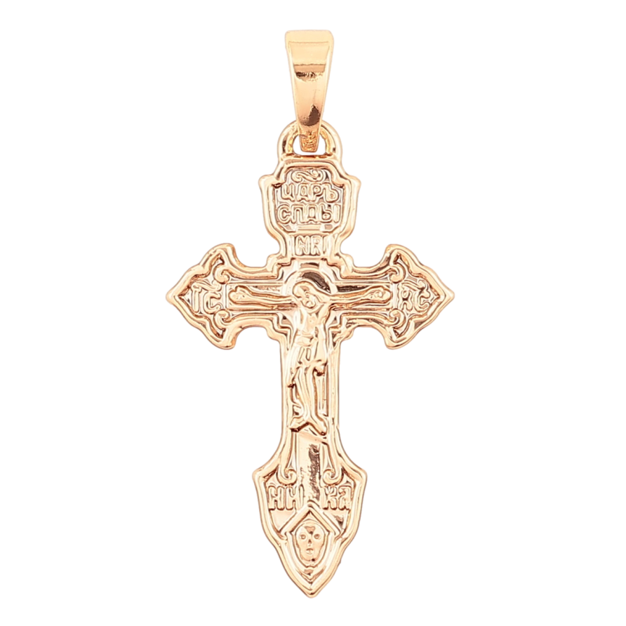 Кулон Xuping Позолота 18K Крест с Распятием для цепочки до 5мм фото №1
