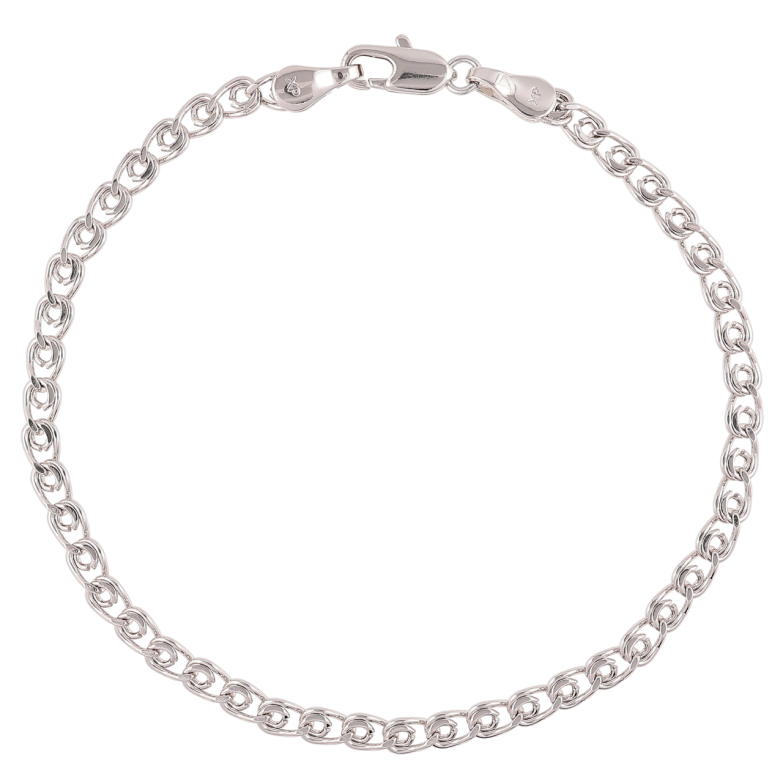 Браслет Xuping Родий Цепочка плетение Лав размер 19см х 3.5мм фото №4