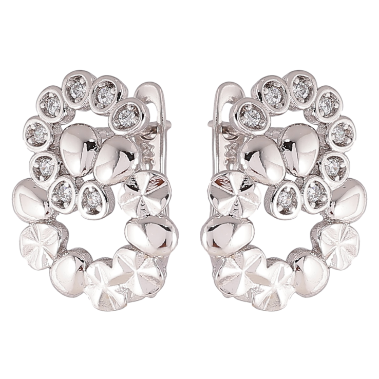 Серьги Xuping Родий английский замок Декоративный узор с цирконием фото №21