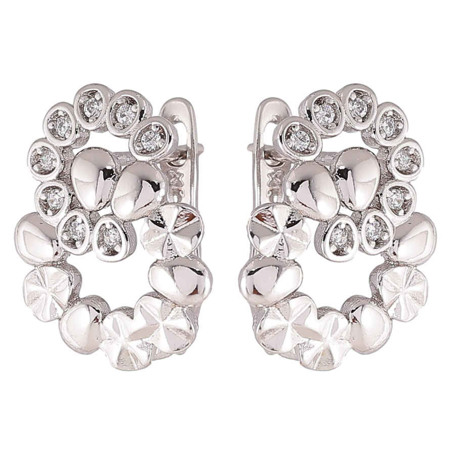 Серьги Xuping Родий английский замок Декоративный узор с цирконием фото №1