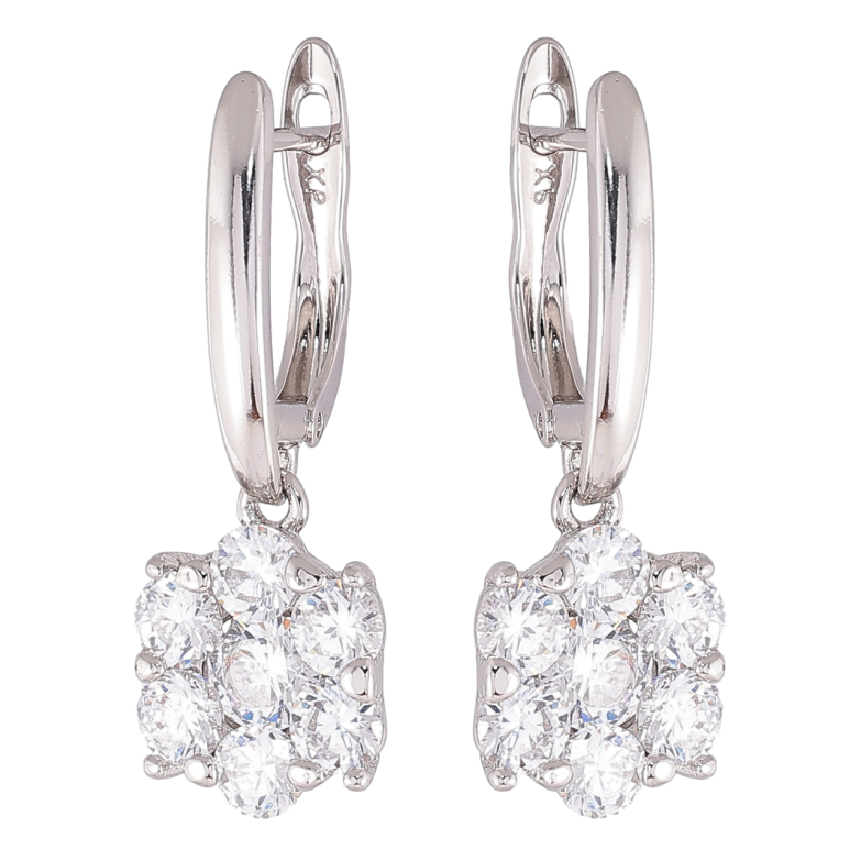 Сережки Xuping Родій англійський замок «Кришталеві квіточки» фото №1