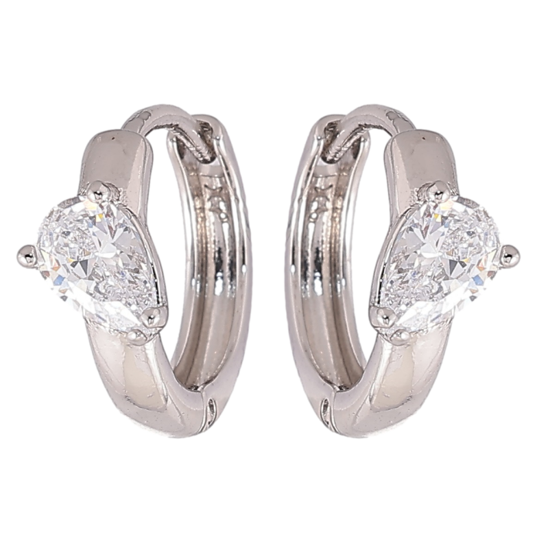 Сережки Xuping Родій колечка «Вставки фіаніти» фото №2 Сережки Xuping Родій колечка «Вставки фіаніти» фото №2