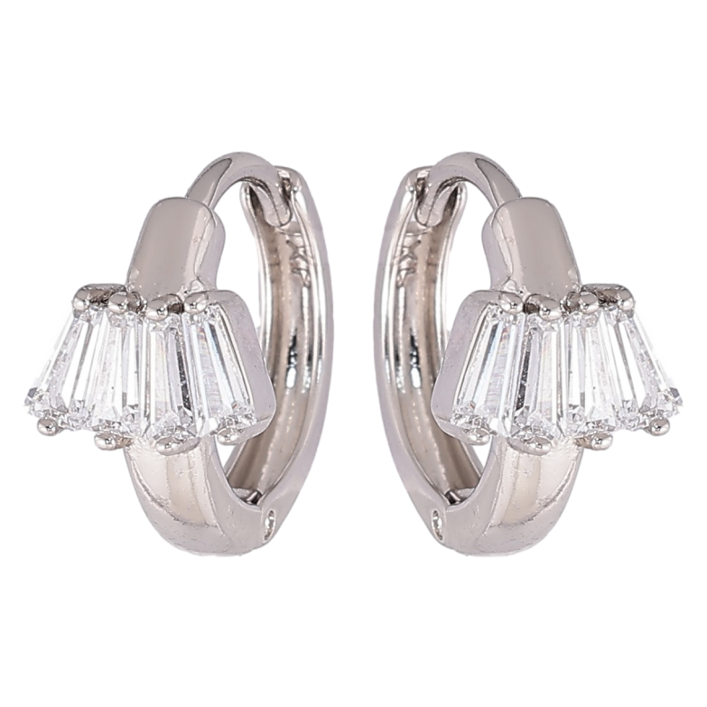 Серьги Xuping Родий колечки Узор с цирконием» фото №1 Серьги Xuping Родий колечки Узор с цирконием» фото №1