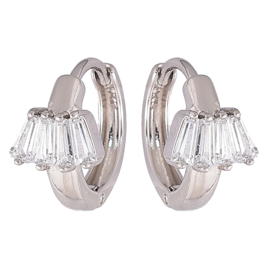 Серьги Xuping Родий колечки Узор с цирконием» фото №1