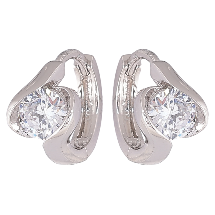 Серьги Xuping Родий колечки Фианиты в декоративной оправе» фото №24