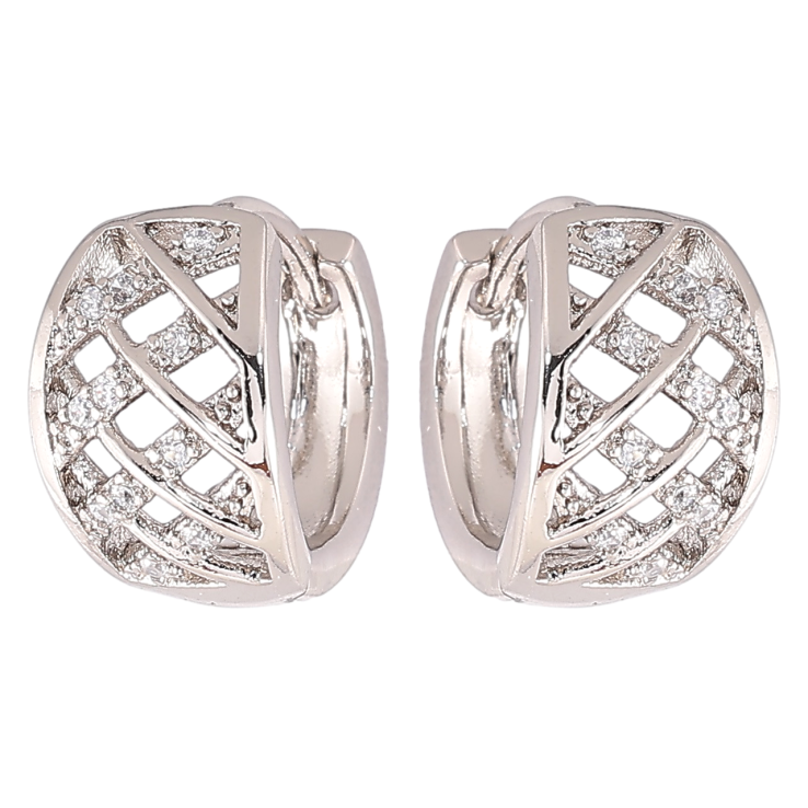 Серьги Xuping Родий колечки Узор с цирконием» фото №25