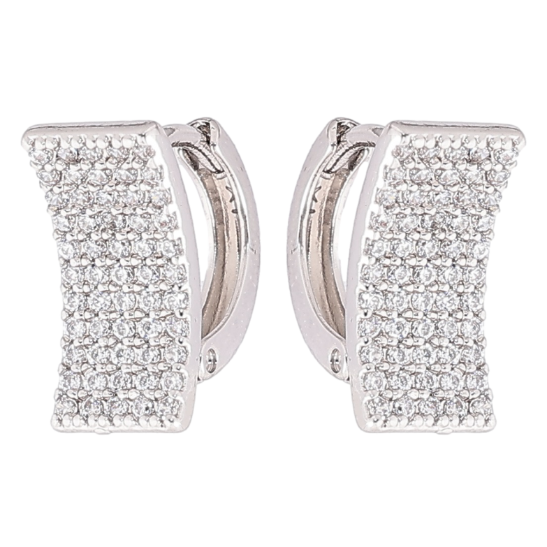 Сережки Xuping Родій колечка «Інкрустація цирконієм» фото №1 Сережки Xuping Родій колечка «Інкрустація цирконієм» фото №1