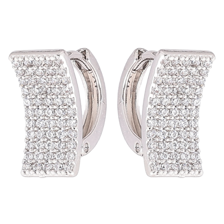 Серьги Xuping Родий колечки Инкрустация цирконием» фото №1