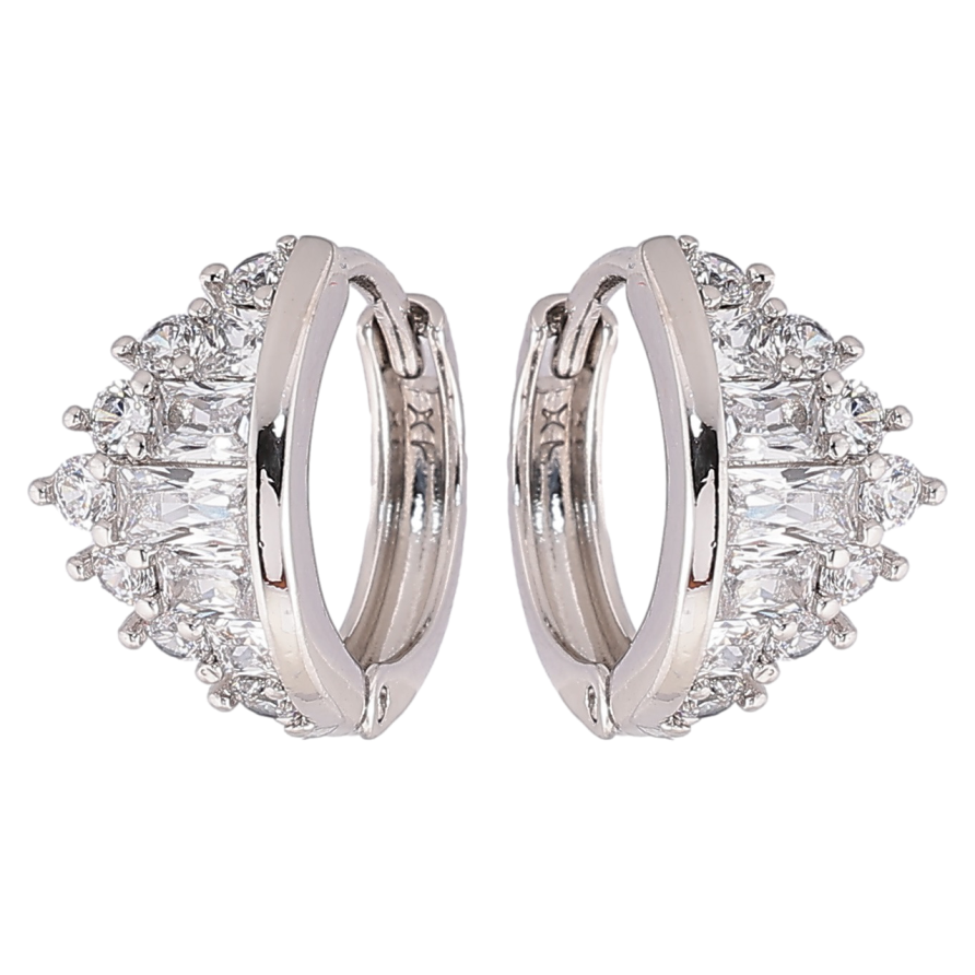 Серьги Xuping Родий колечки Кристальная корона» фото №1