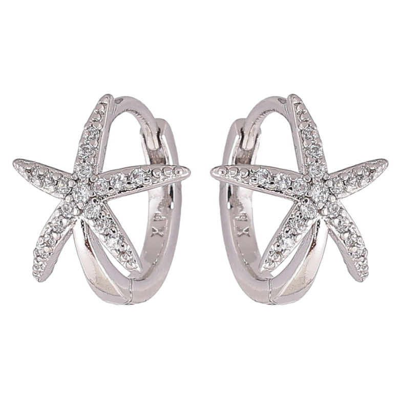 Сережки Xuping Родій колечка «Морські зірки з цирконієм» фото №1