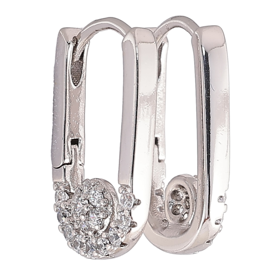 Серьги Xuping Родий колечки Овальные с боковым узором» фото №1