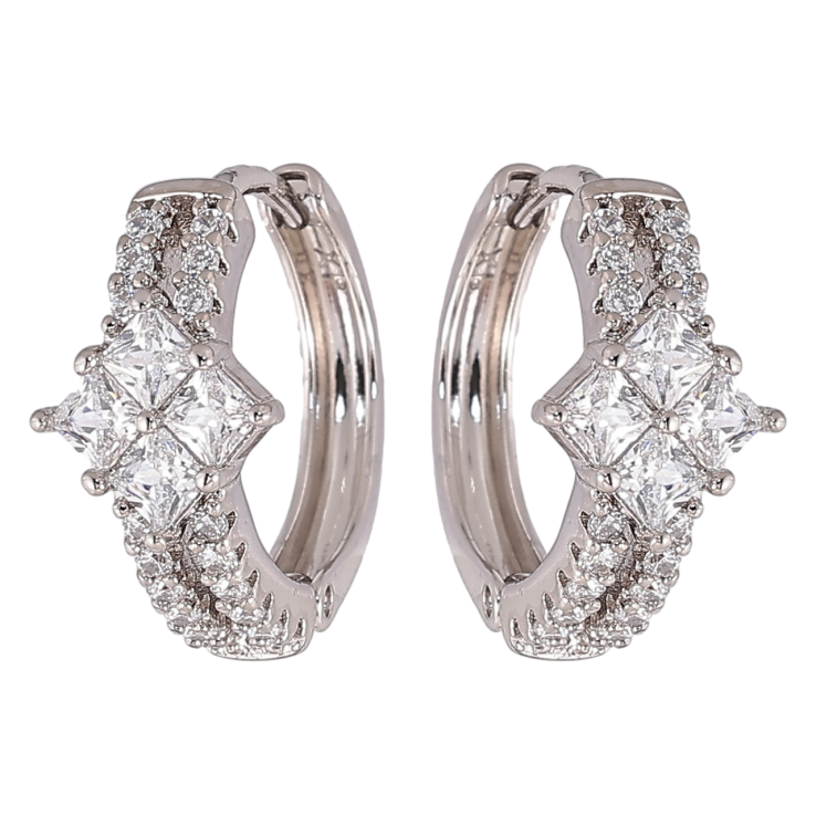 Серьги Xuping Родий колечки Инкрустация цирконием фото №23 Серьги Xuping Родий колечки Инкрустация цирконием фото №23