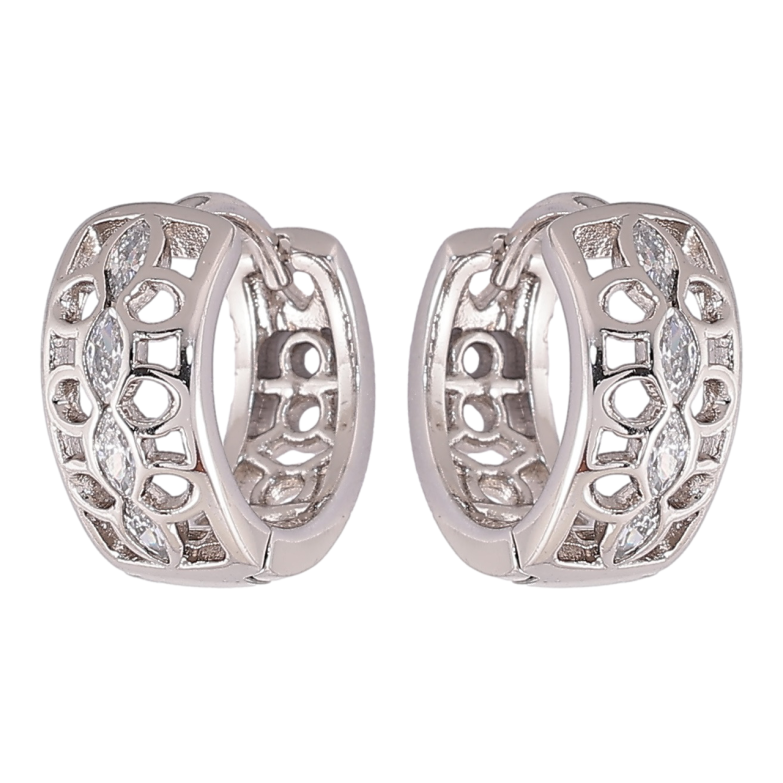 Сережки Xuping Родій колечка «Різьблений візерунок з цирконієм» фото №1