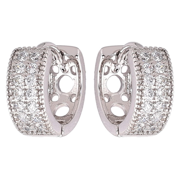 Серьги Xuping Родий колечки Инкрустация цирконием фото №11