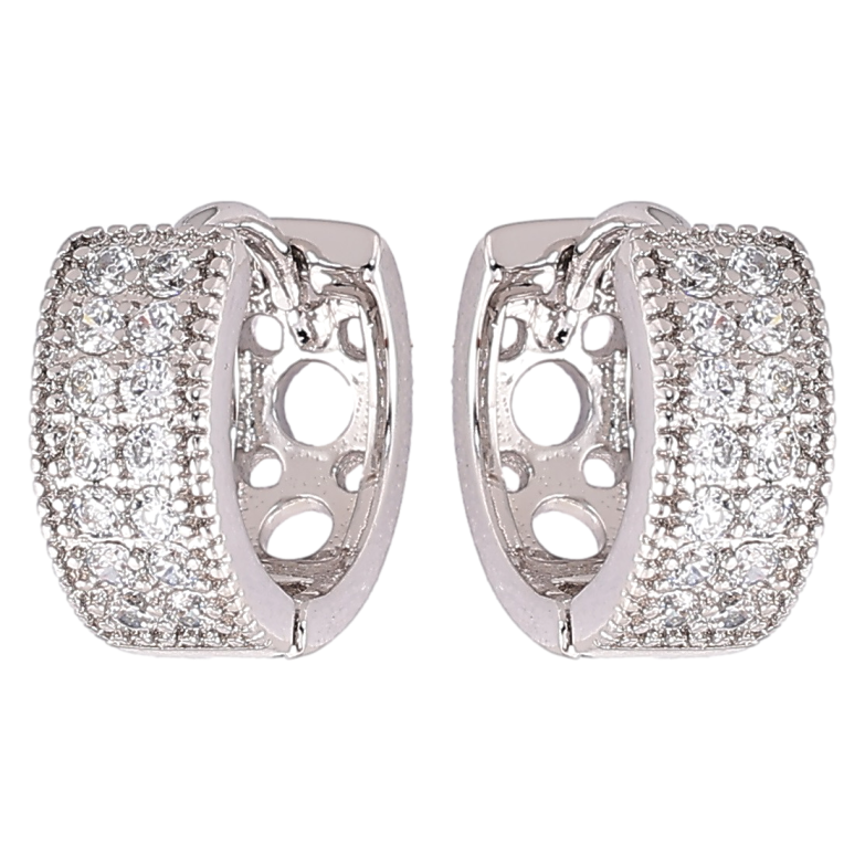 Сережки Xuping Родій колечка «Інкрустація цирконієм» фото №9 Сережки Xuping Родій колечка «Інкрустація цирконієм» фото №9